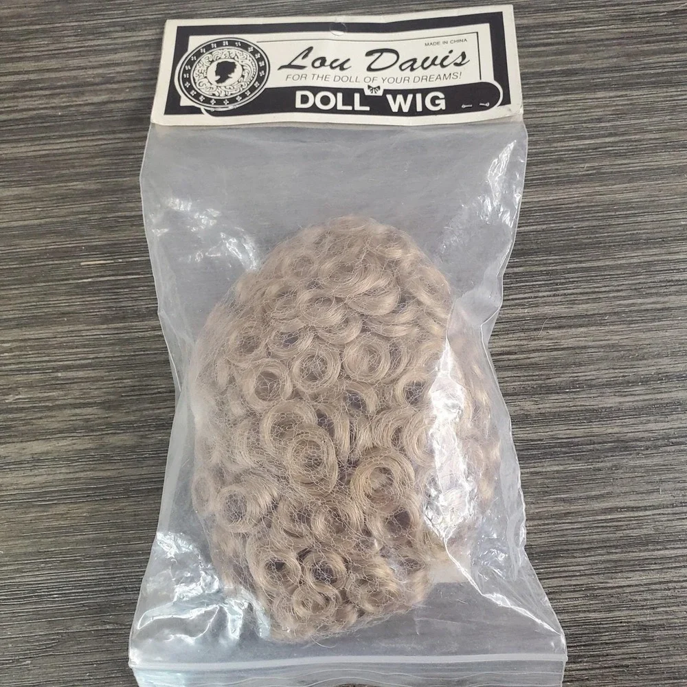 NOS Lou Davis Doll Wig - Heather, 8 - 9 Inch, Curly Blonde